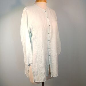 Eileen Fisher Pale Mint Button-Down Linen Shirt